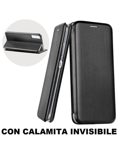 CUSTODIA per SAMSUNG GALAXY A7 2018 (A750) - FLIP ORIZZONTALE SIMILPELLE CON CHIUSURA MAGNETICA INVISIBILE E INTERNO IN TPU NERO