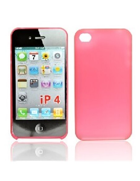 CUSTODIA per APPLE IPHONE 4, IPHONE 4S - BACK RIGIDA GOMMATA SLIM COLORE ROSA