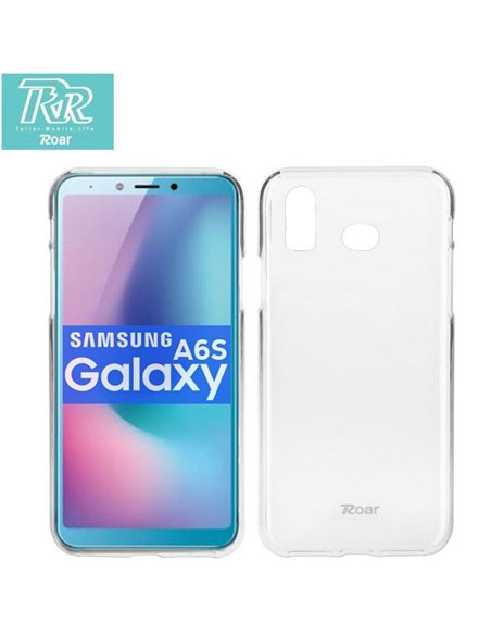 CUSTODIA per SAMSUNG GALAXY A6S (SM-G6200) IN GEL TPU SILICONE TRASPARENTE ALTA QUALITA' ROAR COLORFUL