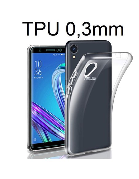 CUSTODIA per ASUS ZENFONE LIVE L1 (ZA550KL) 5.5' IN GEL TPU SILICONE ULTRA SLIM 0,3mm TRASPARENTE