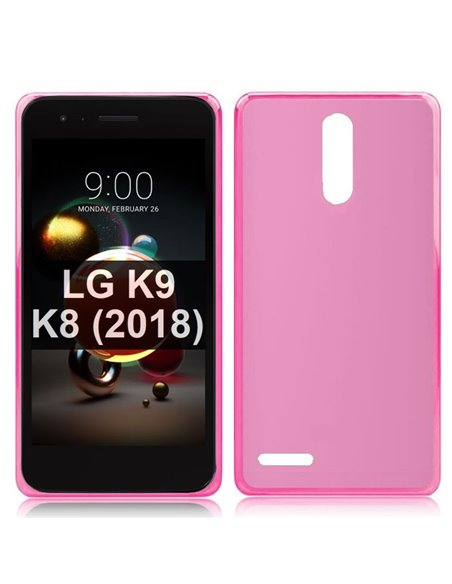 CUSTODIA per LG K9, K8 (2018) IN GEL TPU SILICONE COLORE ROSA TRASPARENTE