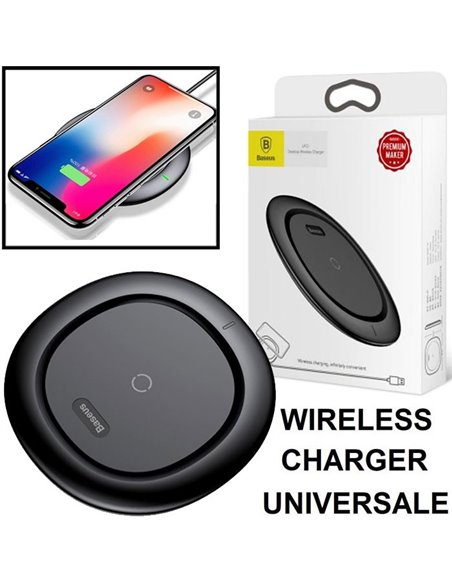 TRAVEL CASA WIRELESS 5W COMPATIBILE CON TUTTI I DISPOSITIVI DOTATI DI TECNOLOGIA QI COLORE NERO BASEUS UFO BLISTER