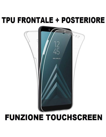 CUSTODIA per SAMSUNG GALAXY J8 2018 (SM-J810) IN GEL TPU SILICONE FRONTALE + POSTERIORE ULTRA SLIM 0,3mm TRASPARENTE