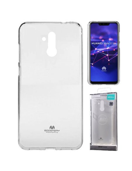 CUSTODIA per HUAWEI MATE 20 LITE IN GEL TPU SILICONE TRASPARENTE ALTA QUALITA' MERCURY BLISTER