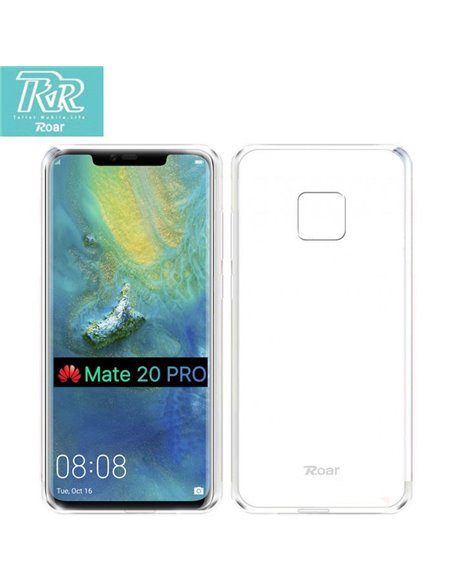 CUSTODIA per HUAWEI MATE 20 PRO IN GEL TPU SILICONE TRASPARENTE ALTA QUALITA' ROAR COLORFUL