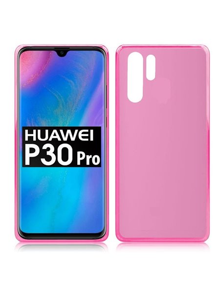 CUSTODIA per HUAWEI P30 PRO, P30 PRO NEW EDITION - IN GEL TPU SILICONE COLORE ROSA TRASPARENTE