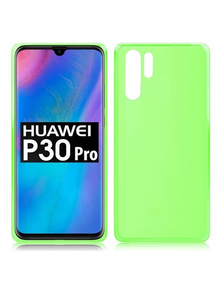 CUSTODIA per HUAWEI P30 PRO, P30 PRO NEW EDITION - IN GEL TPU SILICONE COLORE VERDE TRASPARENTE