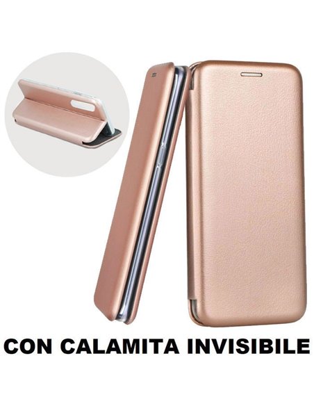 CUSTODIA per HUAWEI P30 - FLIP ORIZZONTALE SIMILPELLE CON CHIUSURA MAGNETICA INVISIBILE ED INTERNO IN TPU SILICONE COLORE ROSA O