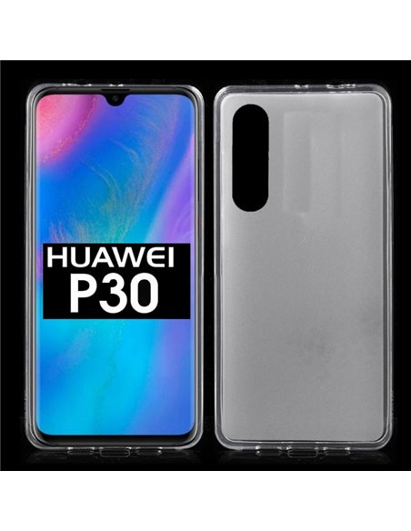 CUSTODIA per HUAWEI P30 IN GEL TPU SILICONE COLORE BIANCO TRASPARENTE