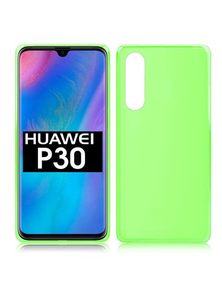 CUSTODIA per HUAWEI P30 IN GEL TPU SILICONE COLORE VERDE TRASPARENTE