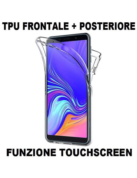 CUSTODIA per SAMSUNG GALAXY A7 2018 (SM-A750) IN GEL TPU SILICONE FRONTALE + POSTERIORE ULTRA SLIM 0,3mm TRASPARENTE