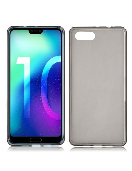 CUSTODIA per HUAWEI HONOR 10 (5.84') IN GEL TPU SILICONE COLORE NERO TRASPARENTE