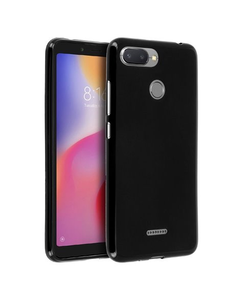 CUSTODIA per XIAOMI REDMI 6 IN GEL TPU SILICONE COLORE NERO