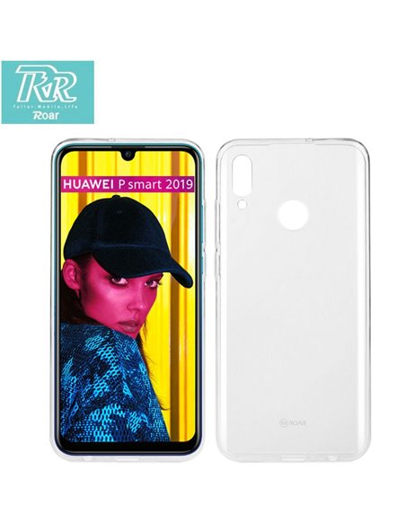 CUSTODIA per HUAWEI P SMART 2019, HONOR 10 LITE IN GEL TPU SILICONE TRASPARENTE ALTA QUALITA' ROAR COLORFUL