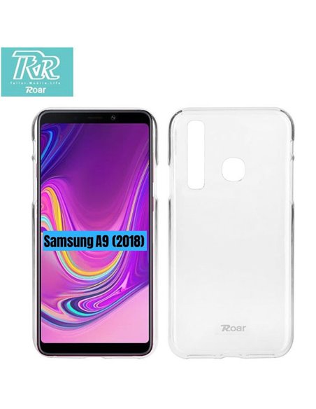 CUSTODIA per SAMSUNG GALAXY A9 2018 (SM-A920) IN GEL TPU SILICONE TRASPARENTE ALTA QUALITA' ROAR COLORFUL