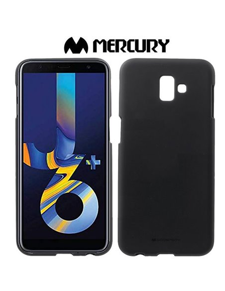 CUSTODIA per SAMSUNG GALAXY J6 PLUS (SM-J610) IN GEL TPU SILICONE COLORE NERO ALTA QUALITA' MERCURY SOFT BLISTER