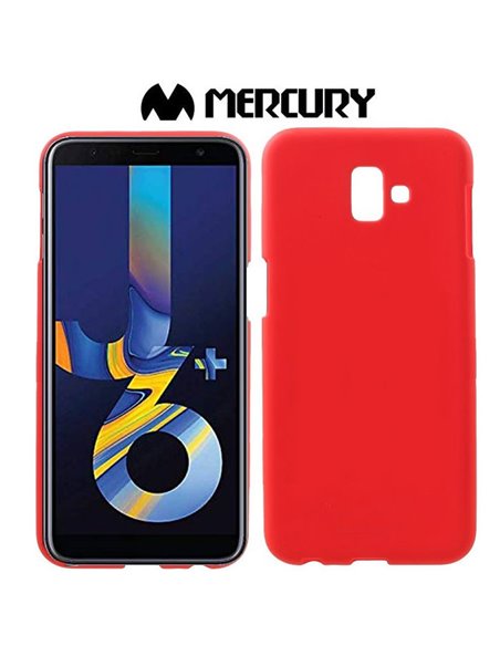 CUSTODIA per SAMSUNG GALAXY J6 PLUS (SM-J610) IN GEL TPU SILICONE COLORE ROSSO ALTA QUALITA' MERCURY SOFT BLISTER