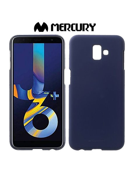 CUSTODIA per SAMSUNG GALAXY J6 PLUS (SM-J610) IN GEL TPU SILICONE COLORE BLU SCURO ALTA QUALITA' MERCURY SOFT BLISTER