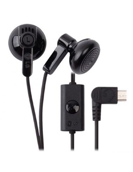 AURICOLARE STEREO ORIGINALE LG SGEY0003741 ATTACCO MICRO USB per GD510, X335, XENON GR500 BULK SEGUE COMPATIBILITA'..