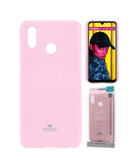 CUSTODIA per HUAWEI P SMART 2019, HONOR 10 LITE IN GEL TPU SILICONE COLORE ROSA LUCIDO ALTA QUALITA' MERCURY BLISTER