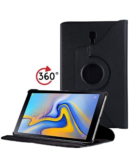 CUSTODIA per SAMSUNG GALAXY TAB A SM-T590, SM-T595 (10.5') BOOK SIMILPELLE GIREVOLE COLORE NERO