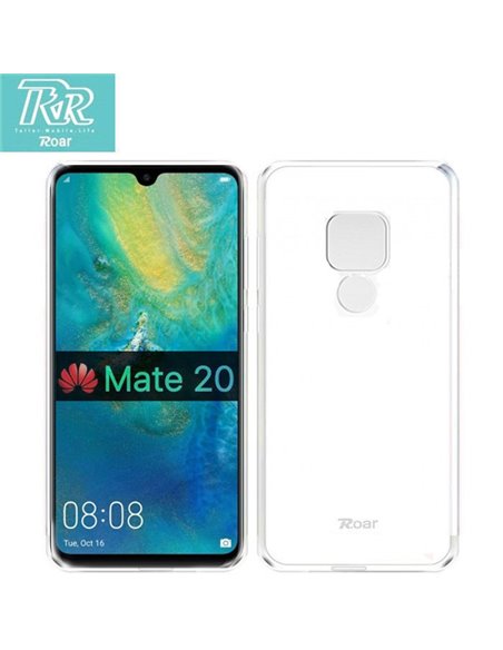 CUSTODIA per HUAWEI MATE 20 IN GEL TPU SILICONE TRASPARENTE ALTA QUALITA' ROAR COLORFUL