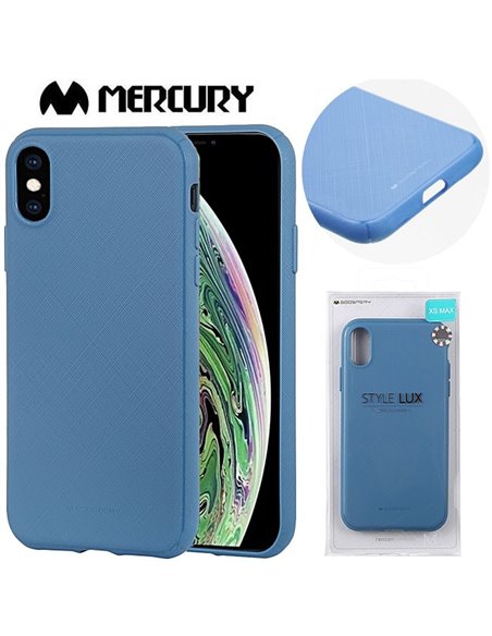 CUSTODIA per APPLE IPHONE XS MAX (6.5') IN GEL TPU SILICONE COLORE AZZURRO ALTA QUALITA' MERCURY STYLE LUX BLISTER