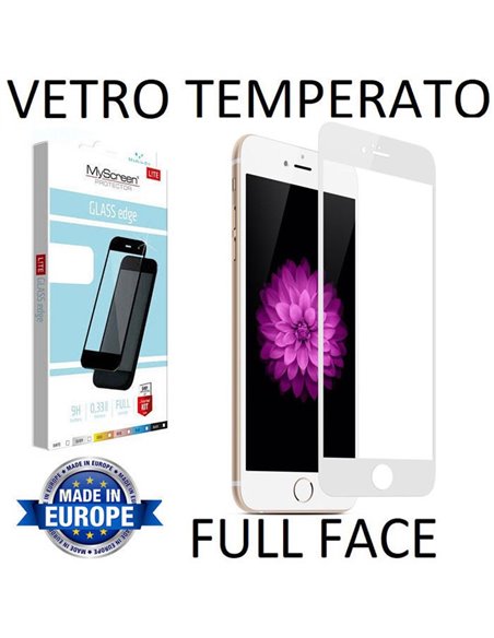 PELLICOLA per HUAWEI P10 LITE IN VETRO TEMPERATO FULL FACE 9H 0,33mm CON CORNICE COLORE BIANCO MYSCREEN LITE BLISTER