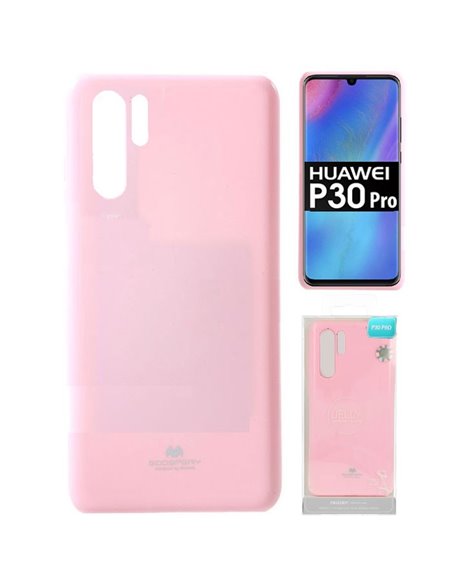 CUSTODIA per HUAWEI P30 PRO, P30 PRO NEW EDITION - IN GEL TPU SILICONE COLORE ROSA LUCIDO CON GLITTER ALTA QUALITA' MERCURY