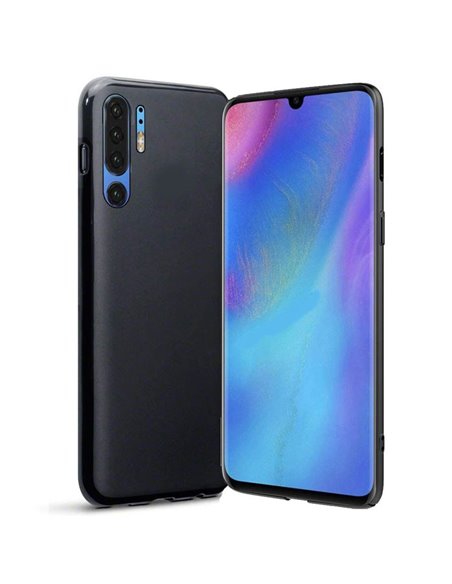 CUSTODIA per HUAWEI P30 PRO, P30 PRO NEW EDITION - IN GEL TPU SILICONE COLORE NERO