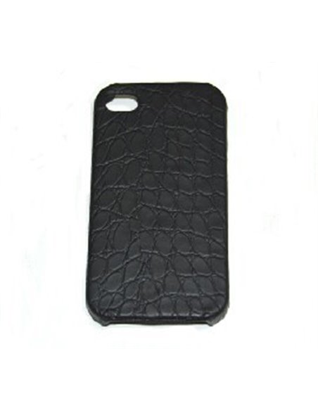 CUSTODIA per APPLE IPHONE 4, IPHONE 4S - BACK RIGIDA FANTASIA KANGAROO IN SIMILPELLE COLORE NERO