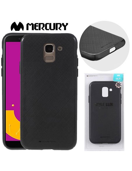 CUSTODIA per SAMSUNG GALAXY J6 2018 (SM-J600F) IN GEL TPU SILICONE COLORE NERO ALTA QUALITA' MERCURY STYLE LUX BLISTER