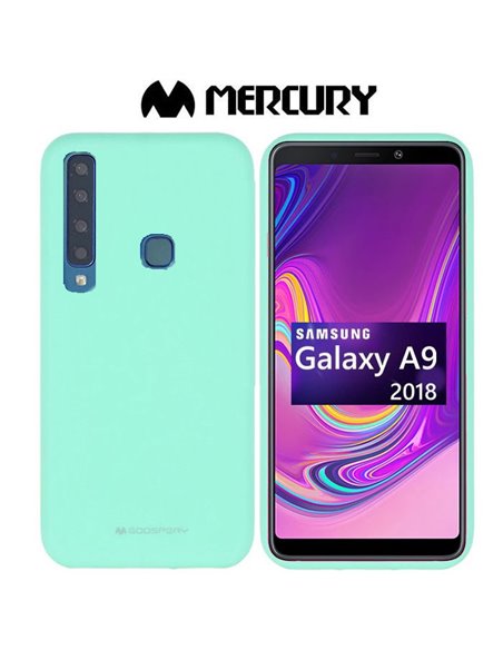 CUSTODIA per SAMSUNG GALAXY A9 2018 (SM-A920) IN GEL TPU SILICONE COLORE VERDE ACQUA ALTA QUALITA' MERCURY SOFT BLISTER