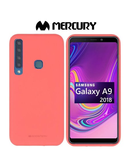 CUSTODIA per SAMSUNG GALAXY A9 2018 (SM-A920) IN GEL TPU SILICONE COLORE ROSA ALTA QUALITA' MERCURY SOFT BLISTER