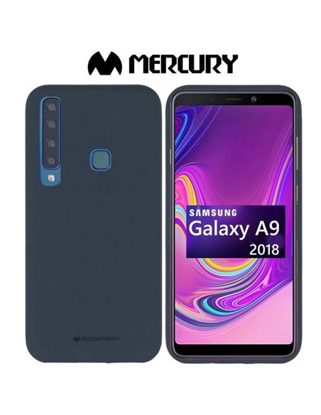 CUSTODIA per SAMSUNG GALAXY A9 2018 (SM-A920) IN GEL TPU SILICONE COLORE BLU SCURO ALTA QUALITA' MERCURY SOFT BLISTER