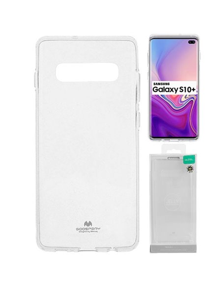 CUSTODIA per SAMSUNG GALAXY S10 PLUS (SM-G975) IN GEL TPU SILICONE TRASPARENTE ALTA QUALITA' MERCURY BLISTER