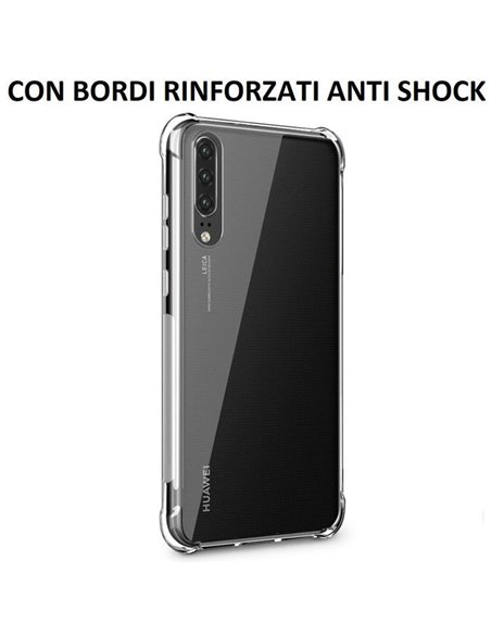 CUSTODIA per HUAWEI P30 IN GEL TPU SILICONE TRASPARENTE SLIM 0,5mm CON BORDI RINFORZATI ANTI SHOCK