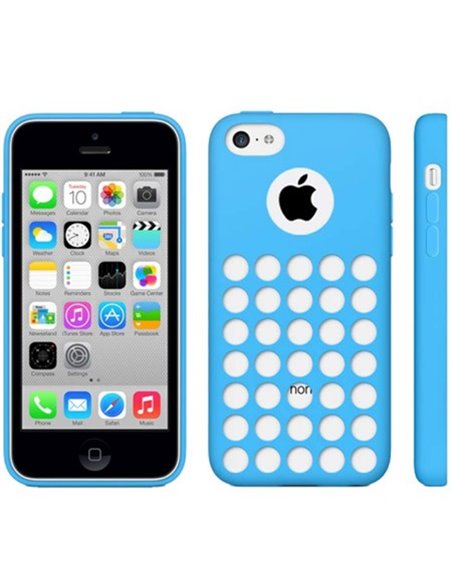 CUSTODIA GEL TPU SILICONE CON FORI per APPLE IPHONE 5c COLORE BLU