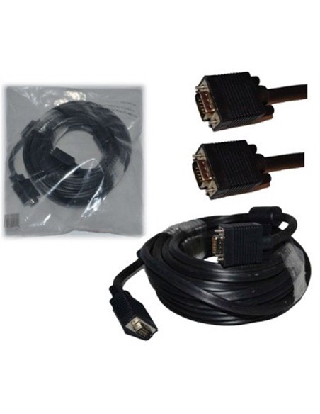CAVO VGA CON FERRITI MASCHIO / MASCHIO LUNGHEZZA 10 Mt. COLORE NERO VGA-MM100