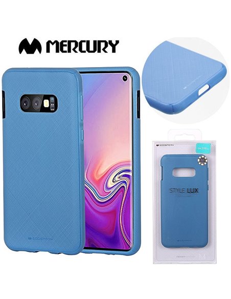 CUSTODIA per SAMSUNG GALAXY S10e (SM-G970) IN GEL TPU SILICONE COLORE AZZURRO ALTA QUALITA' MERCURY STYLE LUX BLISTER