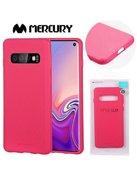 CUSTODIA per SAMSUNG GALAXY S10 (SM-G973) IN GEL TPU SILICONE COLORE FUCSIA ALTA QUALITA' MERCURY STYLE LUX BLISTER