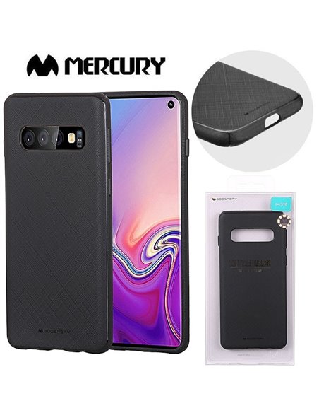 CUSTODIA per SAMSUNG GALAXY S10 (SM-G973) IN GEL TPU SILICONE COLORE NERO ALTA QUALITA' MERCURY STYLE LUX BLISTER