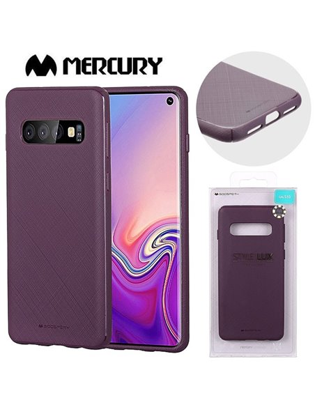 CUSTODIA per SAMSUNG GALAXY S10 (SM-G973) IN GEL TPU SILICONE COLORE VIOLA ALTA QUALITA' MERCURY STYLE LUX BLISTER