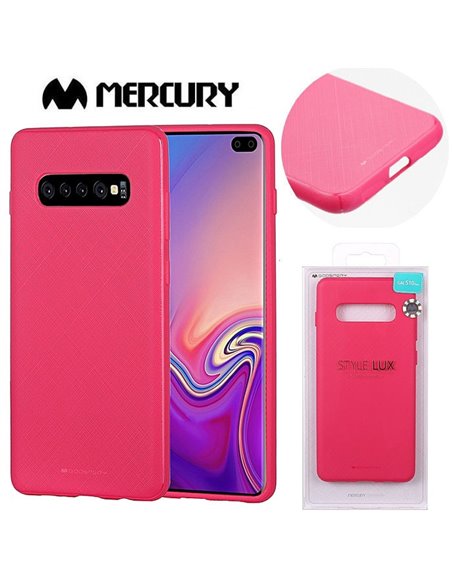 CUSTODIA per SAMSUNG GALAXY S10 PLUS (SM-G975) IN GEL TPU SILICONE COLORE FUCSIA ALTA QUALITA' MERCURY STYLE LUX BLISTER