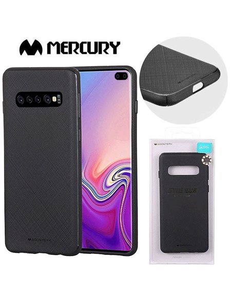 CUSTODIA per SAMSUNG GALAXY S10 PLUS (SM-G975) IN GEL TPU SILICONE COLORE NERO ALTA QUALITA' MERCURY STYLE LUX BLISTER