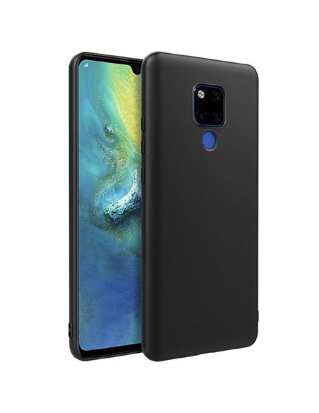 CUSTODIA per HUAWEI MATE 20X IN GEL TPU SILICONE SLIM COLORE NERO SATINATO