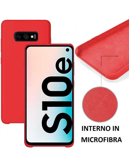 CUSTODIA per SAMSUNG GALAXY S10e (SM-G970) IN SILICONE CON EFFETTO SOFT TOUCH ED INTERNO IN MICROFIBRA COLORE ROSSO