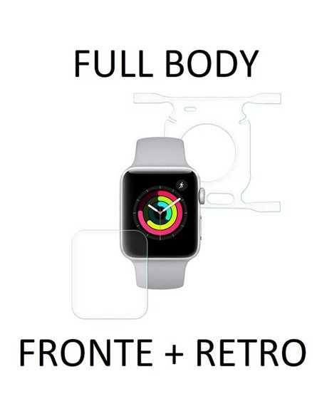 PELLICOLA per APPLE WATCH 38MM - PROTEGGI DISPLAY FULL FACE FRONTE + RETRO