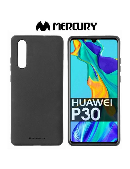 CUSTODIA per HUAWEI P30 IN GEL TPU SILICONE COLORE NERO ALTA QUALITA' MERCURY SOFT BLISTER