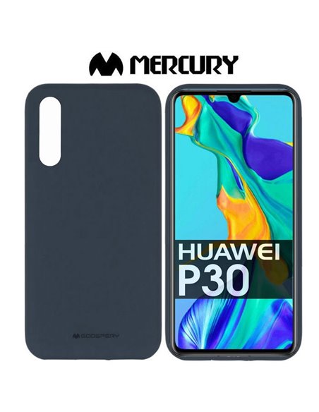 CUSTODIA per HUAWEI P30 IN GEL TPU SILICONE COLORE BLU SCURO ALTA QUALITA' MERCURY SOFT BLISTER